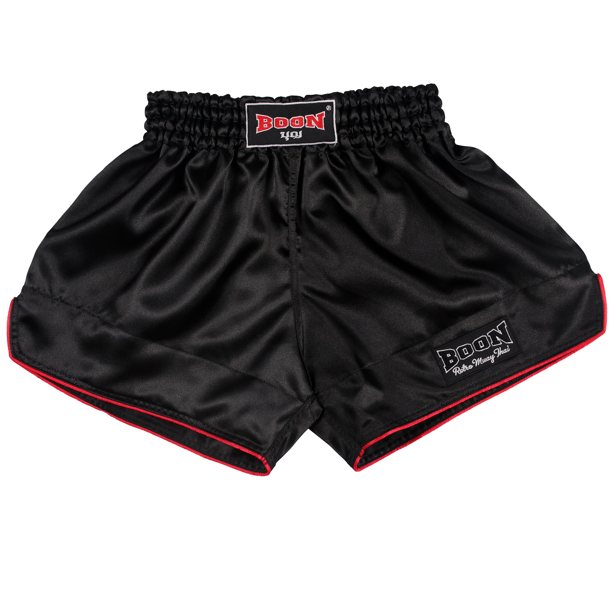 RSBK Retro Muay Thai Shorts BLACK, Red Trim – BOON Sport
